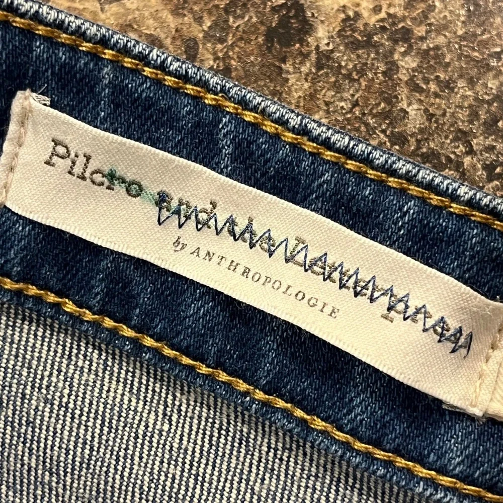 Pilcro Anthropologie Mid Rise Slim Denim Shorts Size 32 Cuffed Raw Hem - Picture 6 of 10